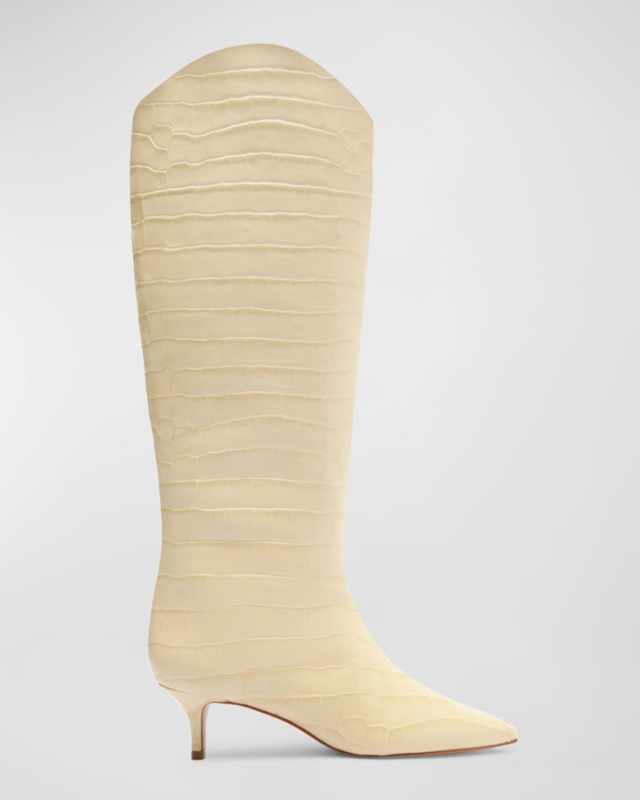 Maryana Croco Kitten Tall Boots